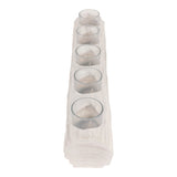 Shrub White/Tan Wood Log 5-Cup Tealight Holder