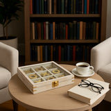 Malibu West White/Gold Wood Tic Tac Toe