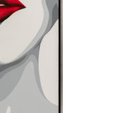 Cole White Hand Painted Lip Bite Wall Art