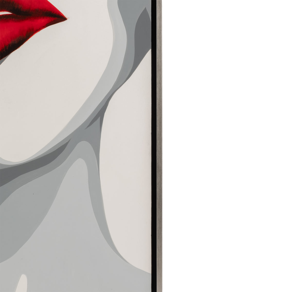Cole White Hand Painted Lip Bite Wall Art