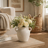 Drakewell Ivory Paper Mache Bud Vase with Handles