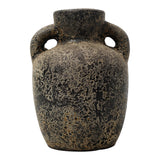 Fisher Rustic Black Terracotta Double Handle Vase