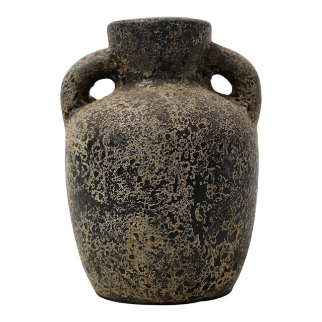 Fisher Rustic Black Terracotta Double Handle Vase