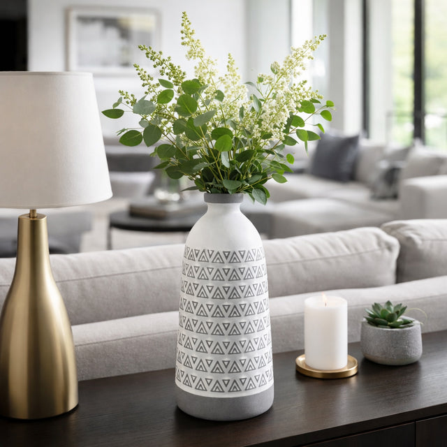 Rio Bravo Gray Ceramic Aztec Vase