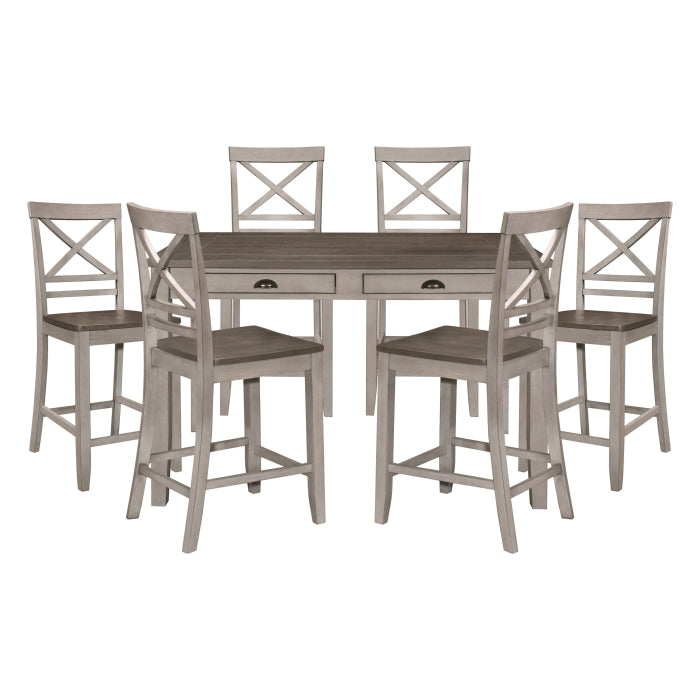 Brightleaf Silver 7pc Dining Set