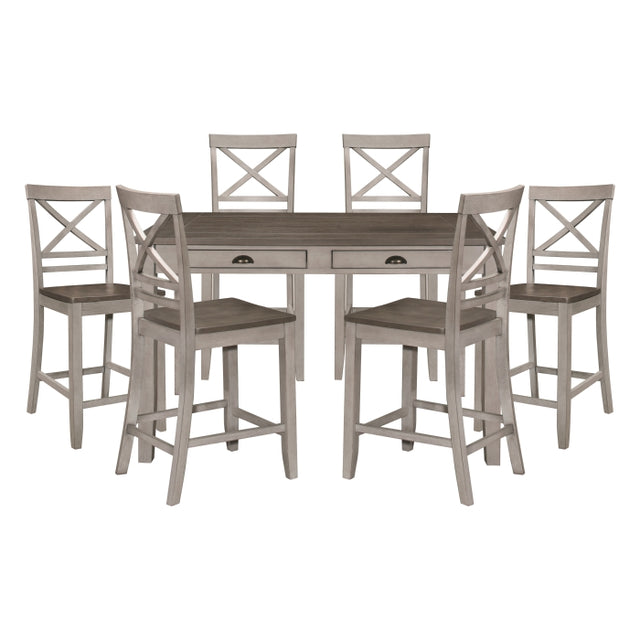 Brightleaf Silver 7pc Dining Set