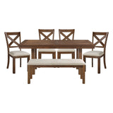 Bonner Brown 6pc Dining Set