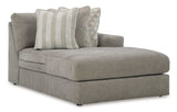 Avaliyah Ash Gray Chenille 6pc RAF Chaise Sectional - Ornate Home