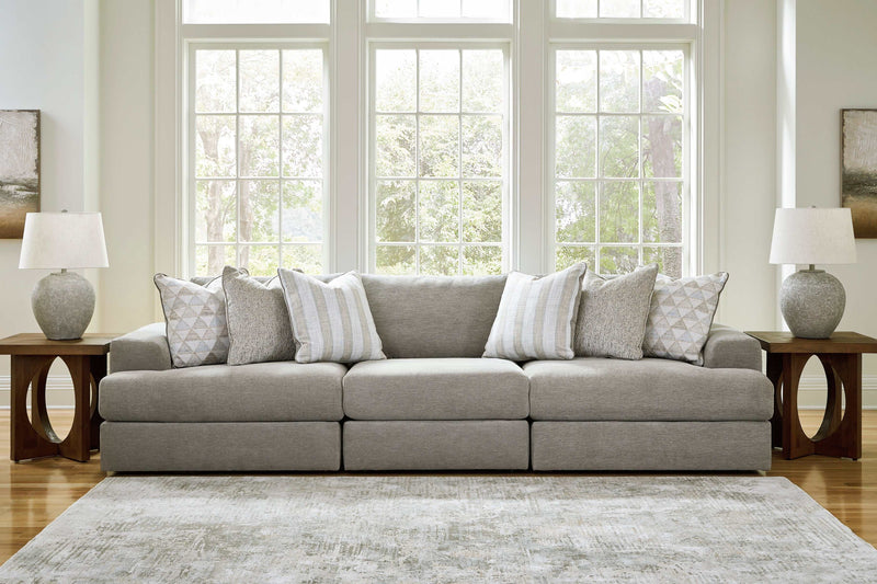 Avaliyah Ash Gray Chenille 3pc Sectional Sofa - Ornate Home