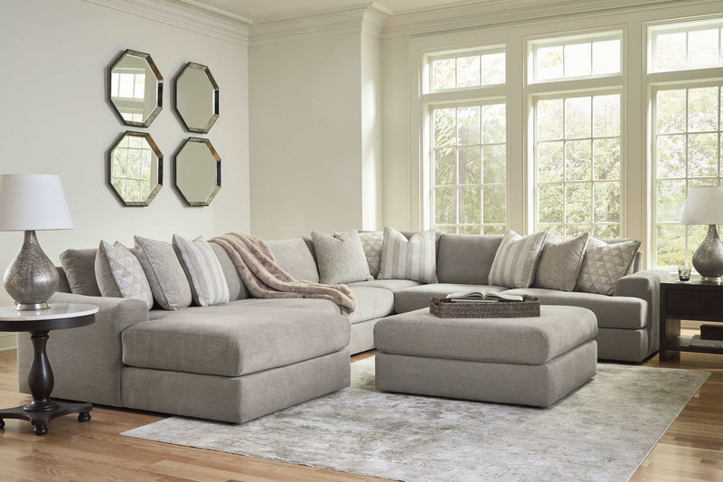 Avaliyah Ash Gray Chenille 6pc LAF Chaise Sectional - Ornate Home