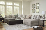 Avaliyah Ash Gray Chenille 6pc RAF Chaise Sectional - Ornate Home