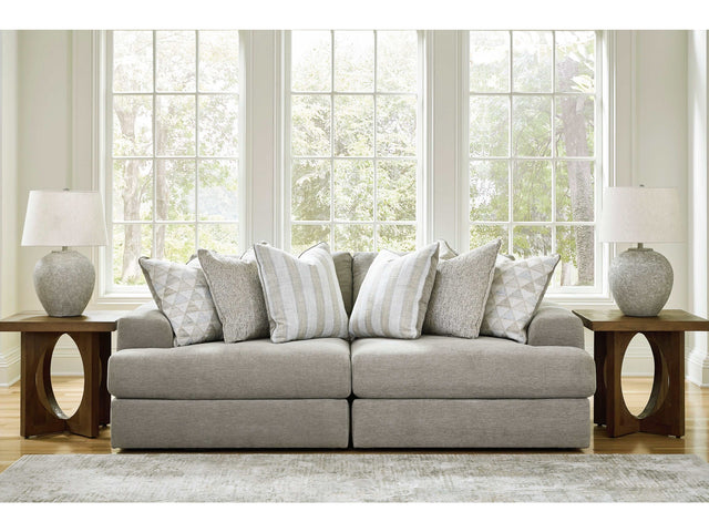 Avaliyah Ash Gray Chenille 2pc Sectional Loveseat - Ornate Home