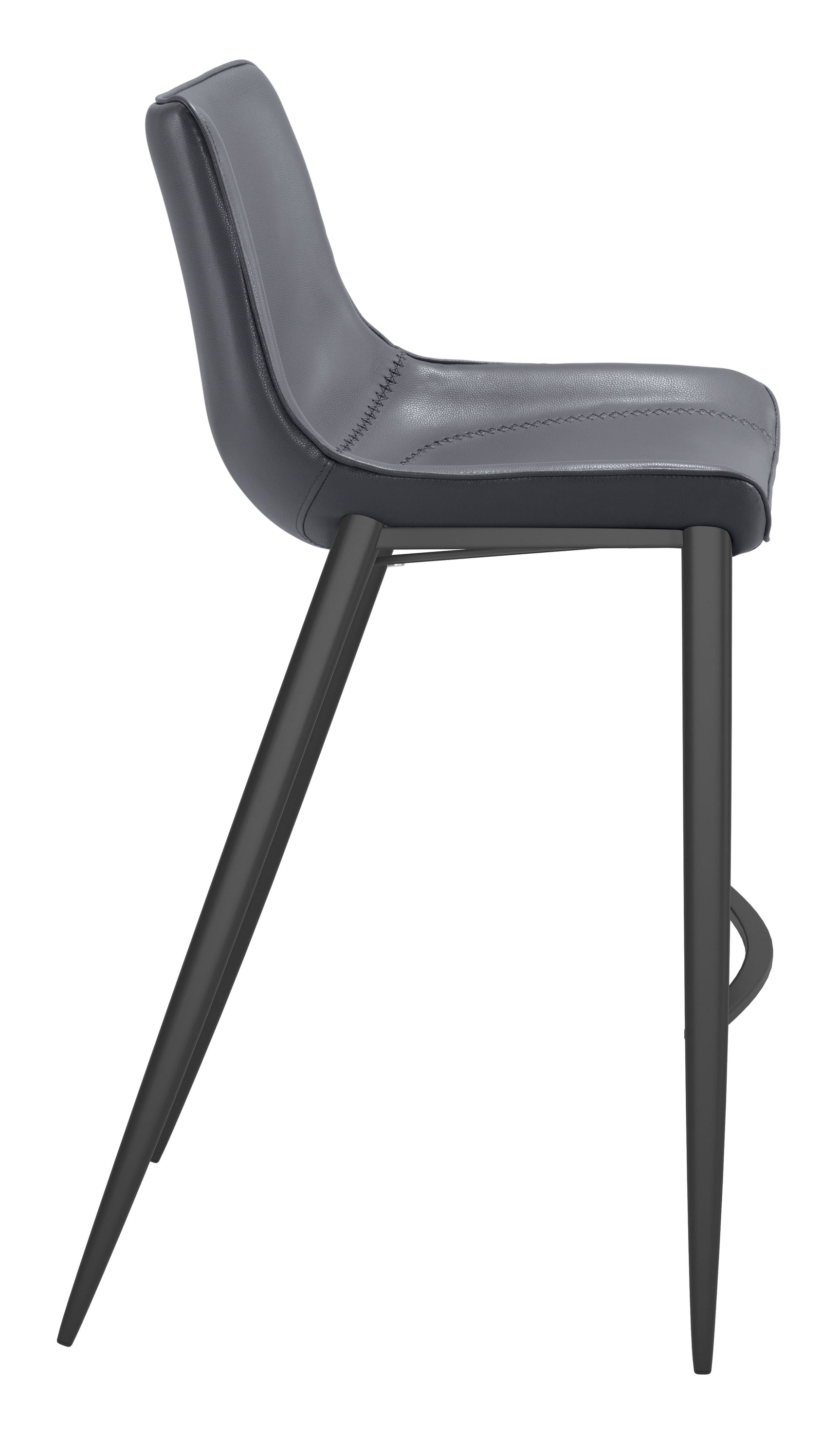 Magnus Dark Gray & Black Barstool (Set of 2)