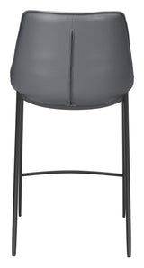Magnus Dark Gray & Black Counter Stool (Set of 2)
