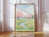 Spring Stream and Blossom Path
