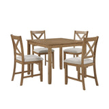 Crossbuck Tan 5-Piece Pack Dinette Set