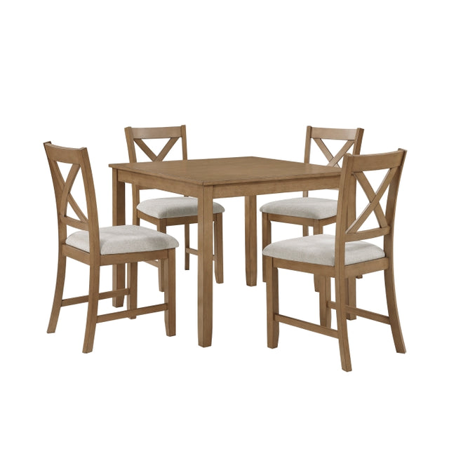 Crossbuck Tan 5-Piece Pack Dinette Set
