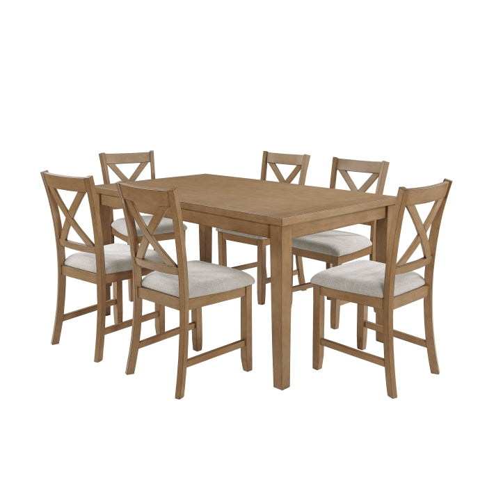 Crossbuck Tan 7-Piece Pack Dinette Set