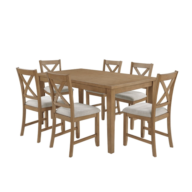 Crossbuck Tan 7-Piece Pack Dinette Set