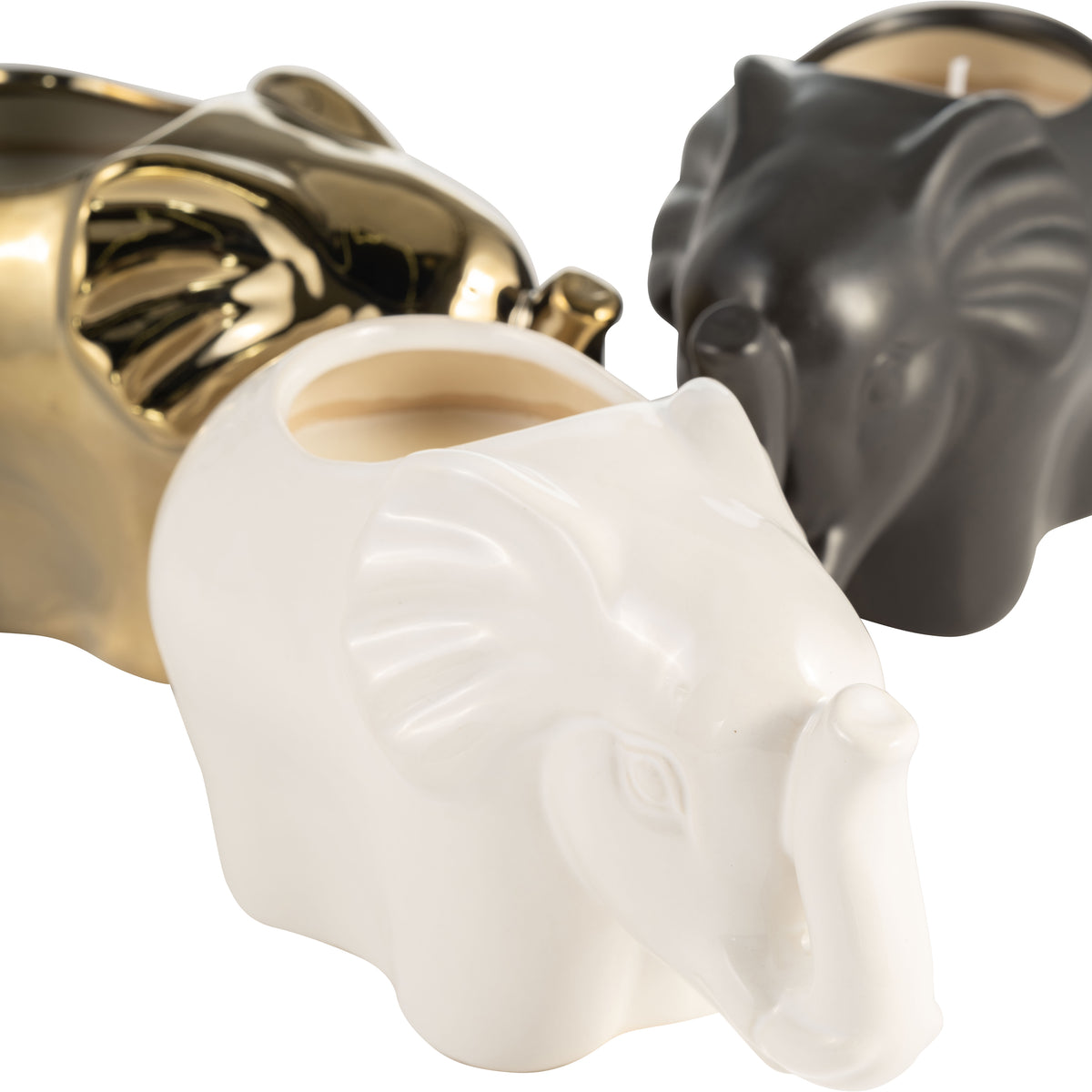 Gomez Multicolor Plumeria Elephant Candles (Set of 3)