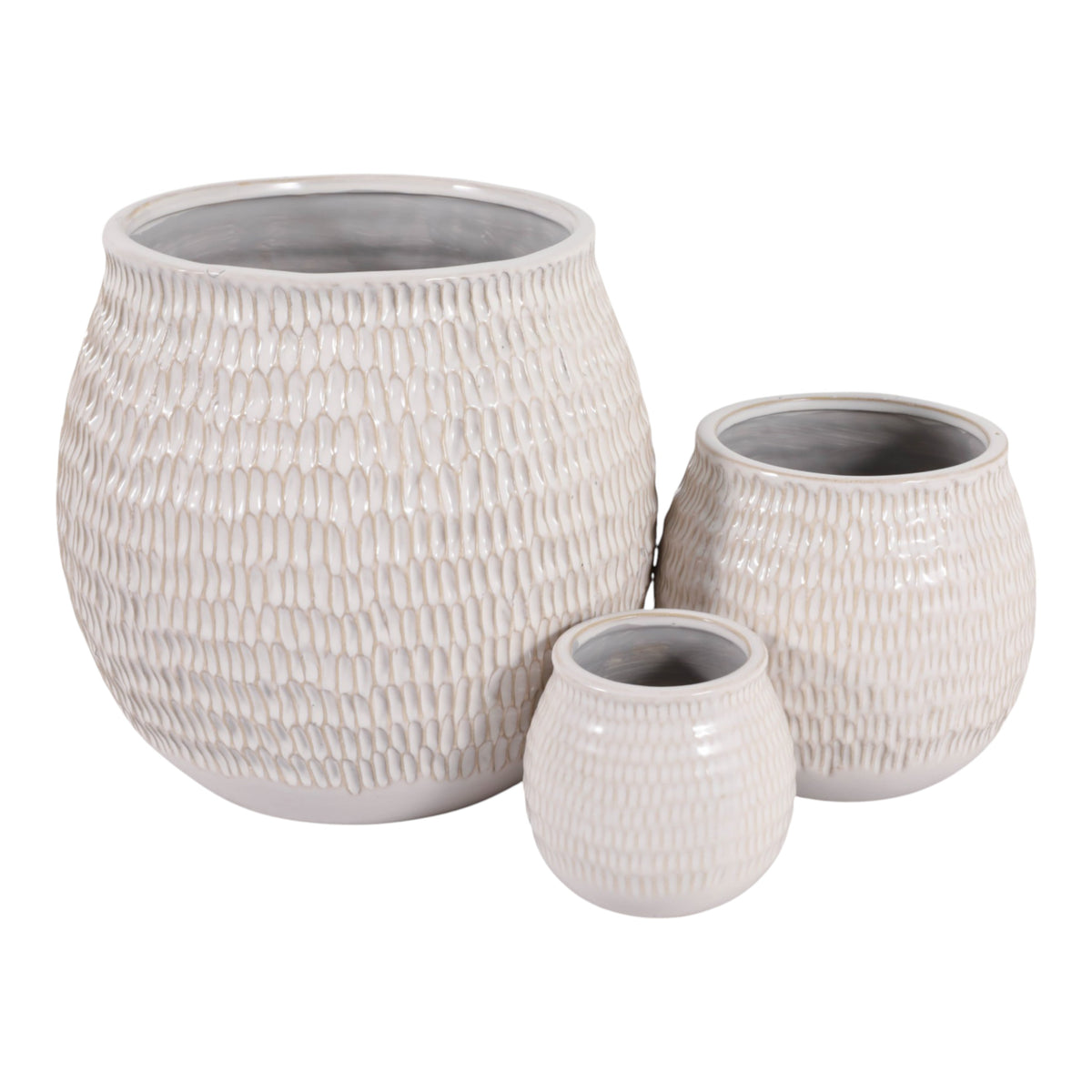 Hiltoncliff Ivory Planters (Set of 3)