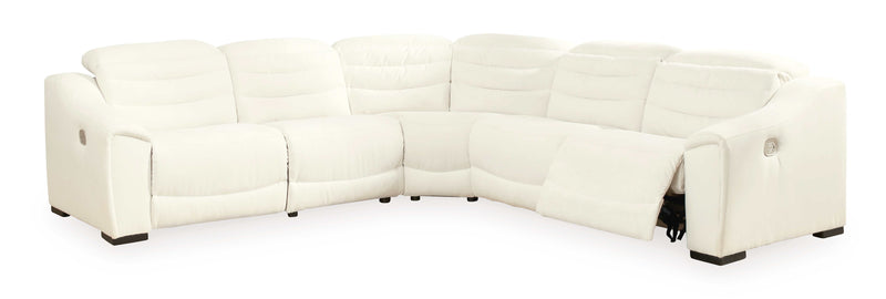Next-Gen Gaucho Chalk Faux Leather 5pc Power Reclining Sectional