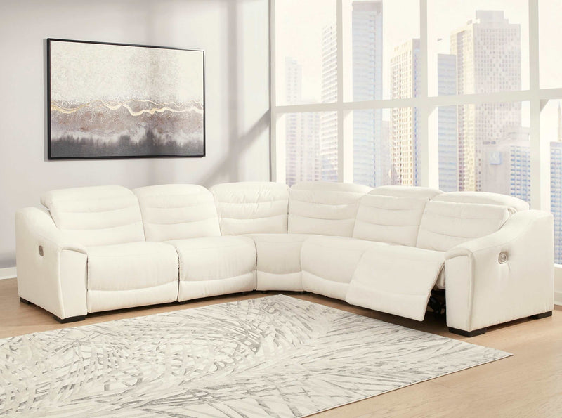 Next-Gen Gaucho Chalk Faux Leather 5pc Power Reclining Sectional