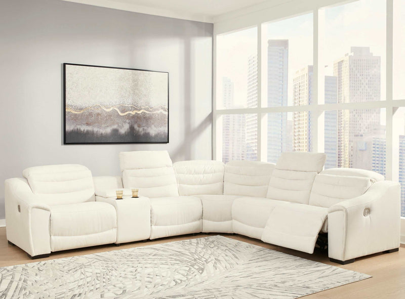 Next-Gen Gaucho Chalk Faux Leather 6pc Power Reclining Sectional