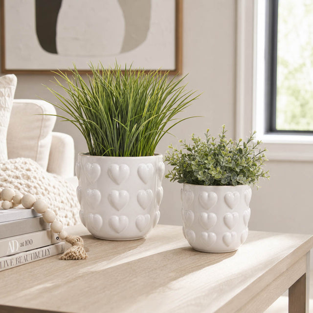 Draperoak Ivory/White Small Planters (Set of 2)