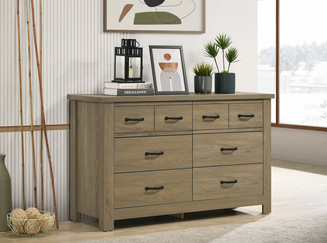 Finn Coffee Gray Oak 51"W 6-Drawer Dresser