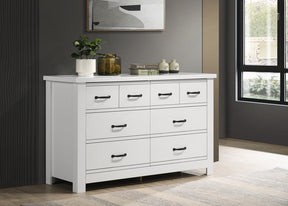 Cassini White 51"W 6-Drawer Dresser