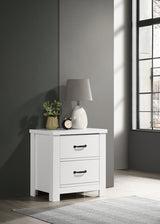 Cassini White 21.5"W 2-Drawer Nightstand