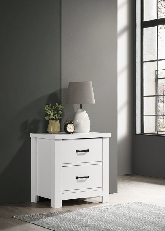 Cassini White 21.5"W 2-Drawer Nightstand