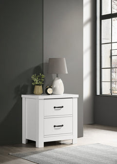 Cassini White 21.5"W 2-Drawer Nightstand