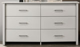 Celeste White 57"W 6-Drawer Dresser