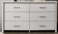 Celeste White 57"W 6-Drawer Dresser