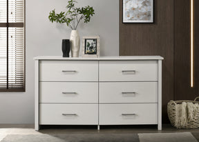 Celeste White 57"W 6-Drawer Dresser