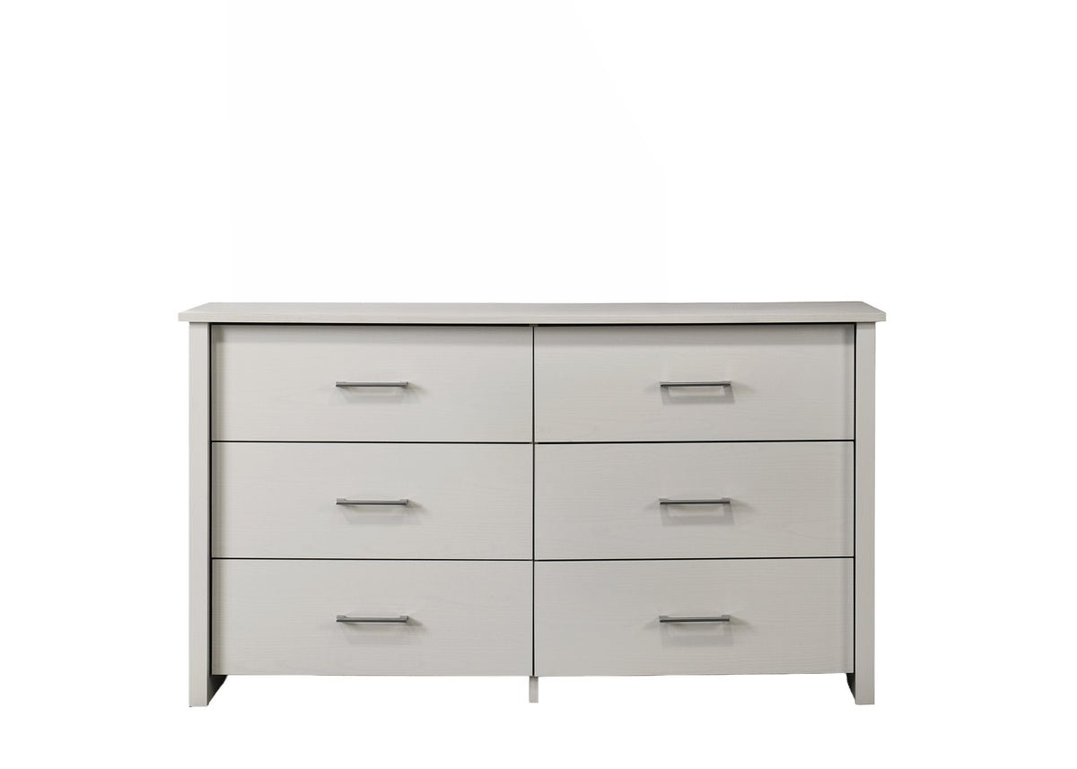 Celeste White 57"W 6-Drawer Dresser