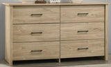 Celeste Light Oak 57"W 6-Drawer Dresser