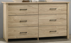 Celeste Light Oak 57"W 6-Drawer Dresser