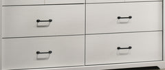 Elara White 57"W 6-Drawer Dresser