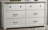 Elara White 57"W 6-Drawer Dresser