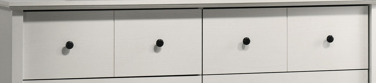 Elara White 57"W 6-Drawer Dresser