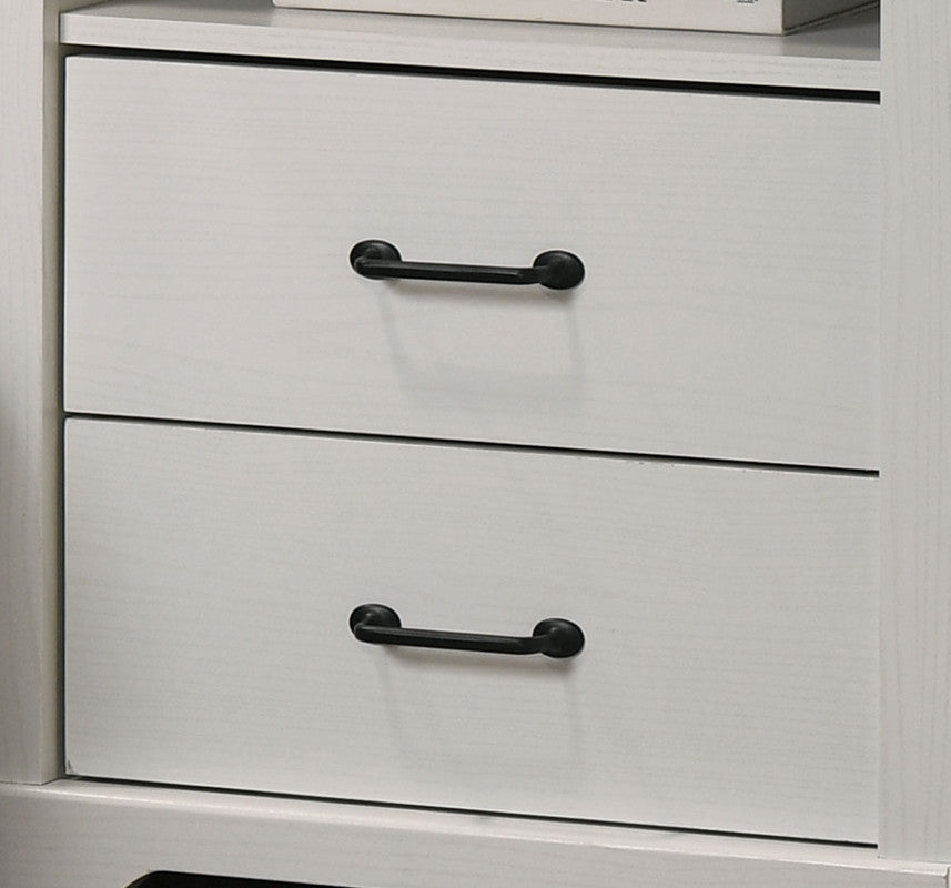 Elara White 22"W 2-Drawer Nightstand