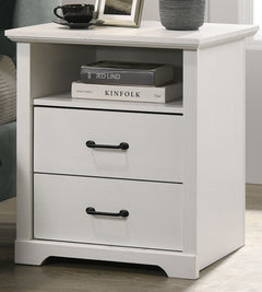 Elara White 22"W 2-Drawer Nightstand