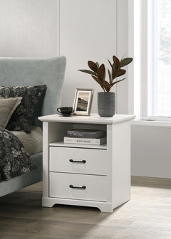 Elara White 22"W 2-Drawer Nightstand