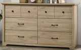 Elara Light Oak 57"W 6-Drawer Dresser