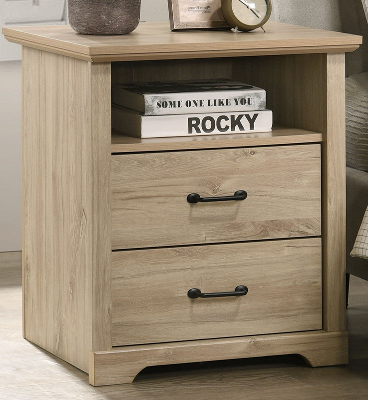 Elara Light Oak 22"W 2-Drawer Nightstand