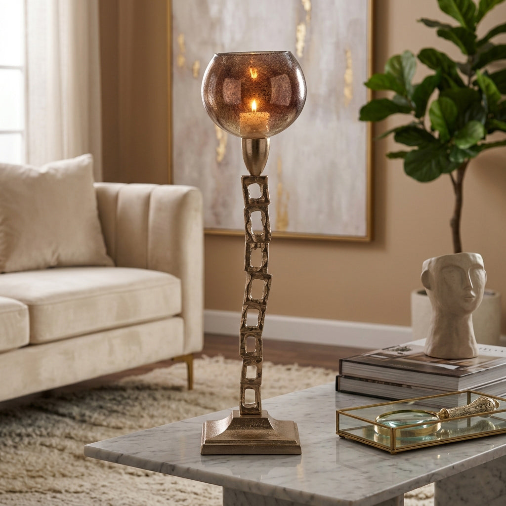 Monrovia Gold Small Metal Tealight Holder with Base