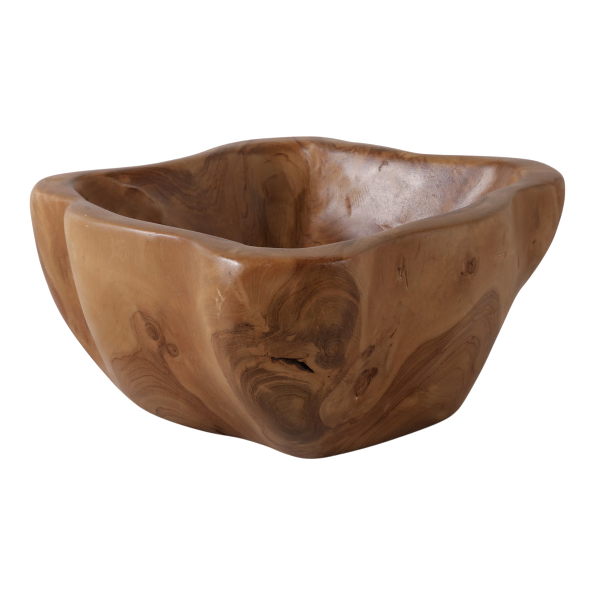 Wendel Natural/Bronze Teak Wood Bowl